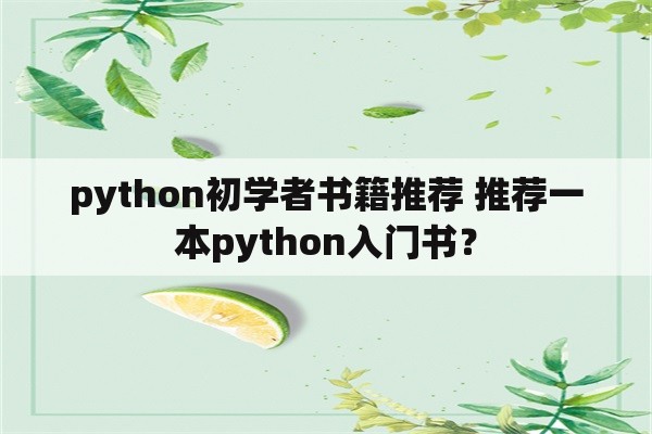 python初学者书籍推荐 推荐一本python入门书？